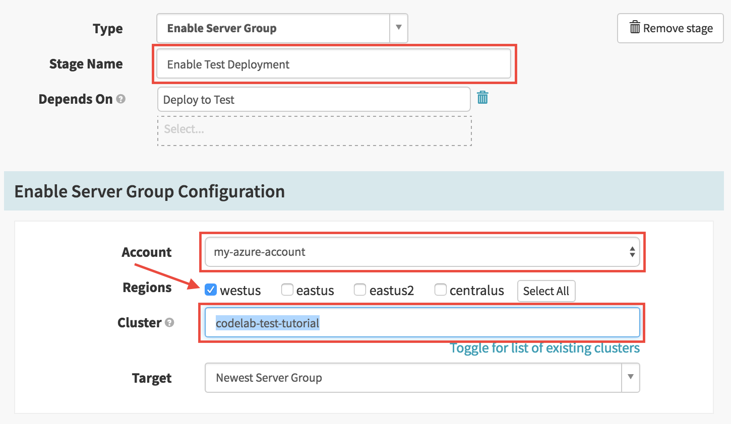 Enable test Deployment